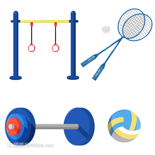 運(yùn)動(dòng)器材卡通元素